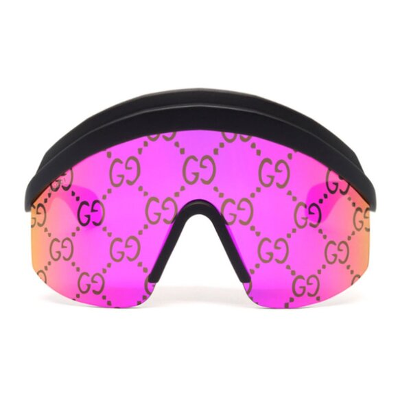 NEW GUCCI SHIELD SUNGLASSES, GUCCI PINK GOLD UNISEX MASK SUNGLASSES GUCCI - Picture 3 of 5